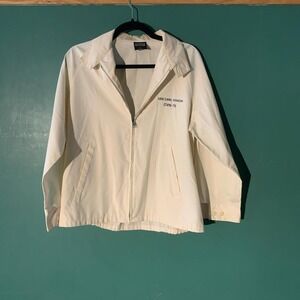Sports Master Vintage 90s USS Carl Vinson CVN-70 Windbreaker Jacket Cream Mens M